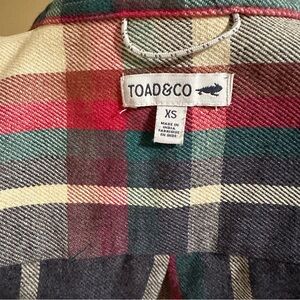 ♥️Toad&Co Plaid Button-Up Shirt - Eco-Friendly Cotton Blend - XS
